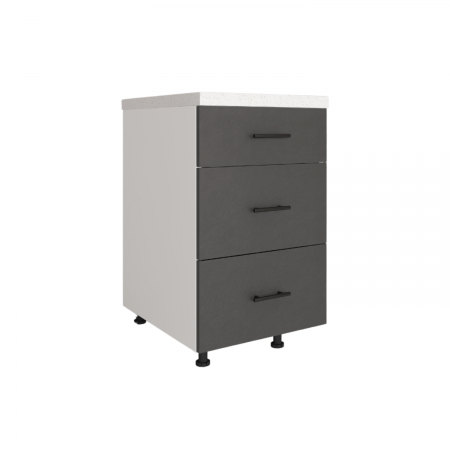 CORPURI INFERIOARE - Corp Inferior  Bucatarie cu 3 sertare Gri Antracit, H80 x L80 x A50 cm, Front MDF VOPSIT , Pal 18mm