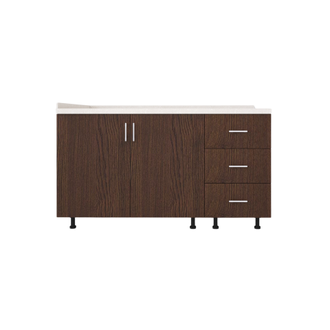 Corp Inferior Bucatarie L120 x H90 x A50 cm, Culoare Wenge, Blat Termorezistent 2,8cm [2]