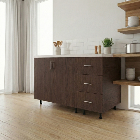 CORPURI INFERIOARE - Corp Inferior Bucatarie L120 x H90 x A50 cm, Culoare Wenge, Blat Termorezistent 2,8cm