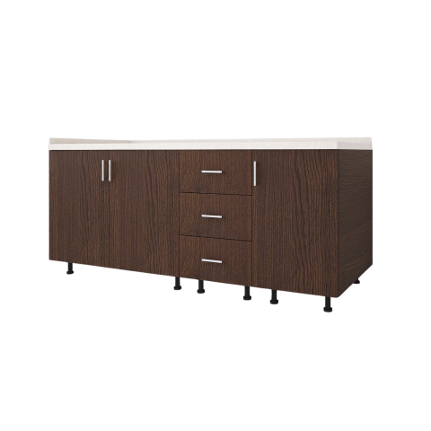 Corp Inferior Bucatarie L160 x H80 x A50 cm, Culoare Wenge, Blat Termorezistent 2,8cm [1]