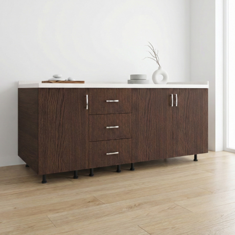 CORPURI INFERIOARE - Corp Inferior Bucatarie L160 x H80 x A50 cm, Culoare Wenge, Blat Termorezistent 2,8cm