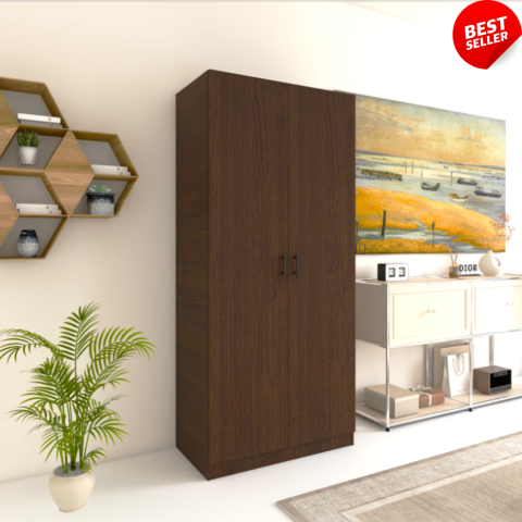 DULAP 2 USI - Dulap 2 usi cu bara haine, H200 x L80 x A50cm, Material Pal 18mm, Culoare Wenge