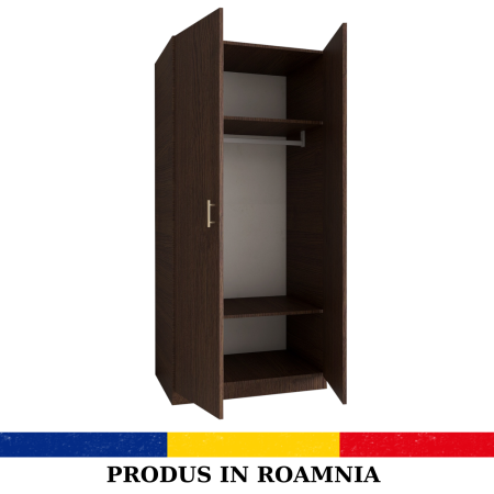 DULAP 2 USI - Dulap 2 usi cu bara haine, H200 x L80 x A50cm, Material Pal 18mm, Culoare Wenge