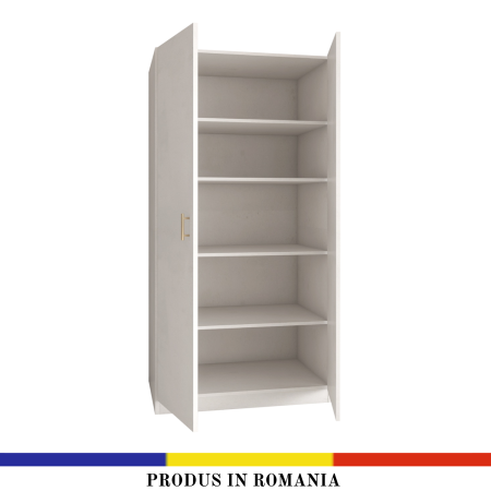 DULAP 2 USI - Dulap 2 usi cu rafturi, H200 x L80 x A40cm, Material Pal 18mm, Culoare Alb