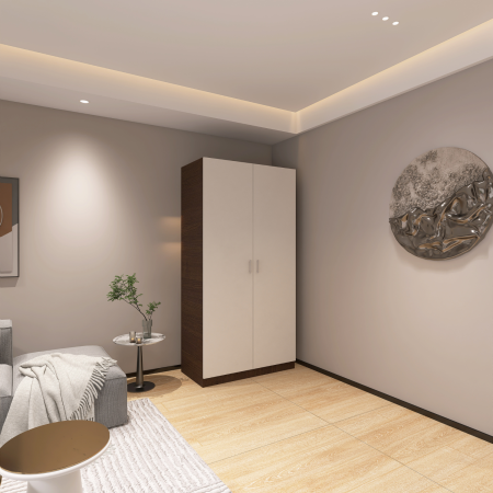 Dulap 2 usi cu rafturi, H200 x L80 x A50cm, Material Pal 18mm, Culoare Wenge/Alb [1]