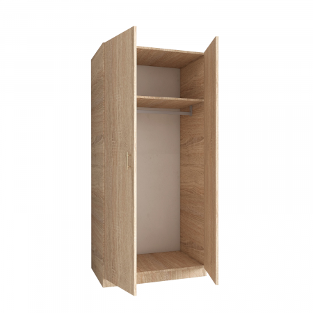 Dulap 2 usi cu bara haine, H200 x L80 x A50cm, Material Pal 18mm, Culoare Sonoma [2]