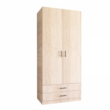 Dulap 2 usi si 2 sertare, H200 x L80 x A52cm, Material Pal 18mm, Culoare Sonoma [2]