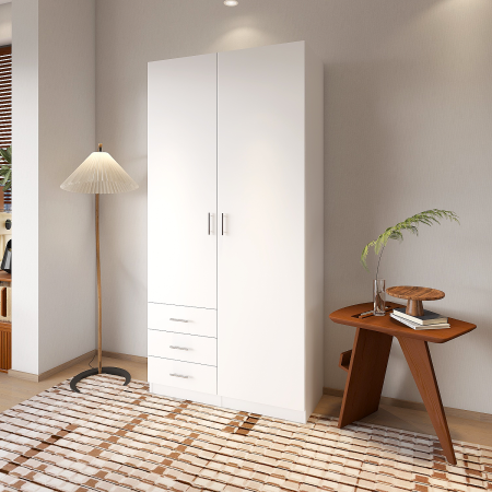 Dulap 2 usi si 3 sertare, H200 x L80 x A50cm, Material Pal 18mm, Culoare Alb [2]