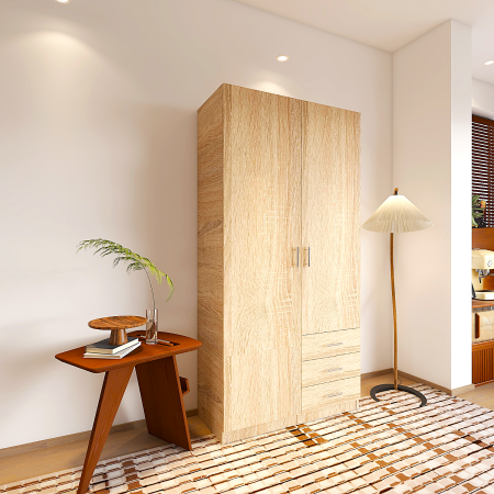 DULAP 2 USI - Dulap 2 usi si 3 sertare, H200 x L80 x A50cm, Material Pal 18mm, Culoare Sonoma