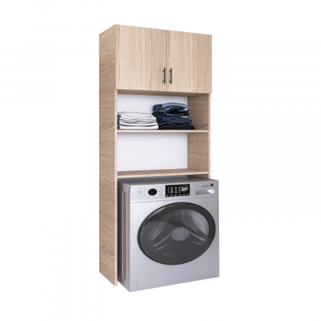 DULAP 2 USI - Dulap Baie Masina Spalat H200 x L64 x A35 cm, PAL 18mm, Cant ABS, Culoare Sonoma