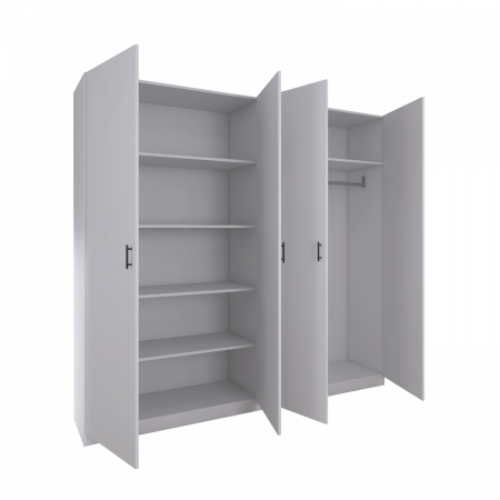 Dulap cu 4 ui H200 x A52 x L160cm, Culoare Alb. Pal 18mm [2]