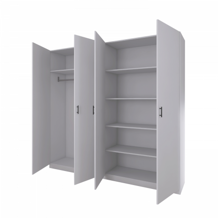 Dulap cu 4 ui H200 x A52 x L160cm, Culoare Alb. Pal 18mm [3]