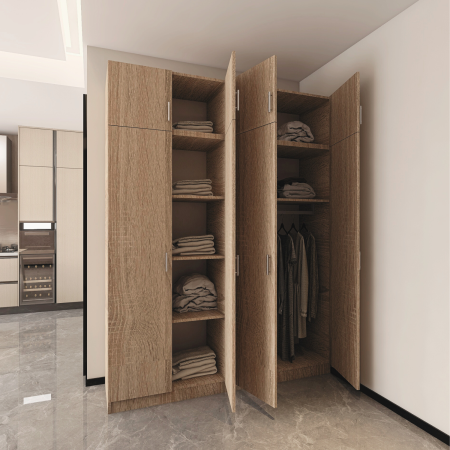 DULAP 4 USI - Dulap cu 4 usi cu suprapozabil H240 x L160 x A52cm, Culoare Stejar Sonoma, Material PAL 18mm