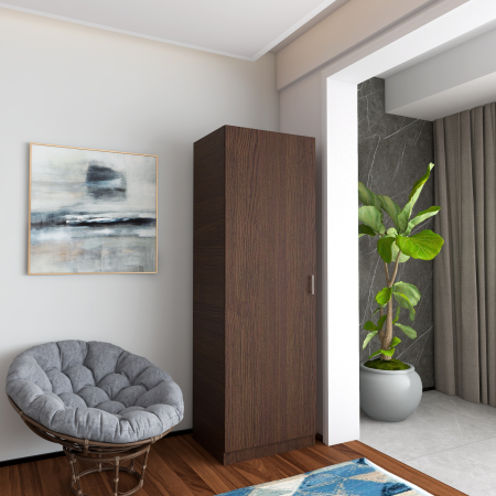 DULAP CU O USA - Dulap cu o usa cu bara haine H200 x L50 x A52cm , Culoare Wenge, Pal 18mm