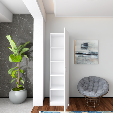 Dulap cu o usa  CU POLITE H200 x L50 x A52cm , Culoare ALB, Pal 18mm [2]