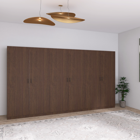 DULAP 6 USI - Dulap Dormitor 6 usi cu rafturi,H200 x L240 x A50cm,  Culoare WENGE, Pal 18mm, Cant ABS