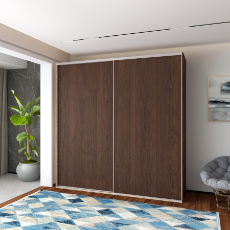 DULAP USI CULISANTE - Dulap Dormitor usi Culisante H200 x A60 x L120, Culoare Wenge, Pal 18mm, Manere Aluminiu