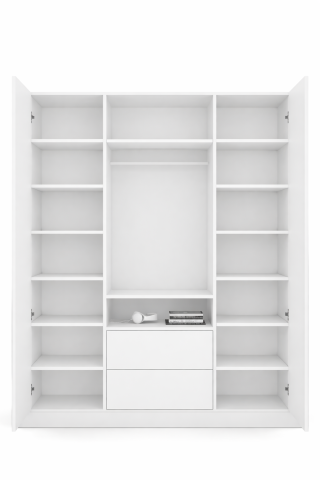Dulap London 3 usi 180 x 52 x 240 cm, Culoare corp alb  , fronturi mdf vopsit alb gravat [1]