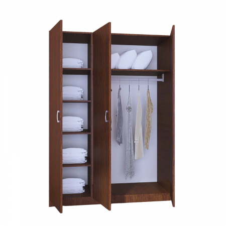 Dulap Oslo , 3 Usi  Wenge, 120 x 52 x 200 cm, Material Pal 18mm [4]