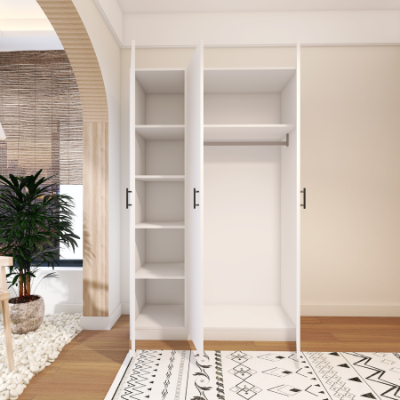 Dulap Oslo , 3 Usi  Alb, 120 x 52 x 200 cm, Material Pal 18mm [1]