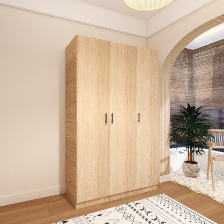 DULAPURI - Dulap Oslo , 3 Usi  Stejar Sonoma , 120 x 52 x 200 cm, Material Pal 18mm