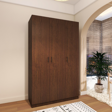 DULAPURI - Dulap Oslo , 3 Usi  Wenge, 120 x 52 x 200 cm, Material Pal 18mm