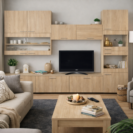 LIVING - Living Adelina 300x43x203 cm, Pal 18mm, Culoare Nuc