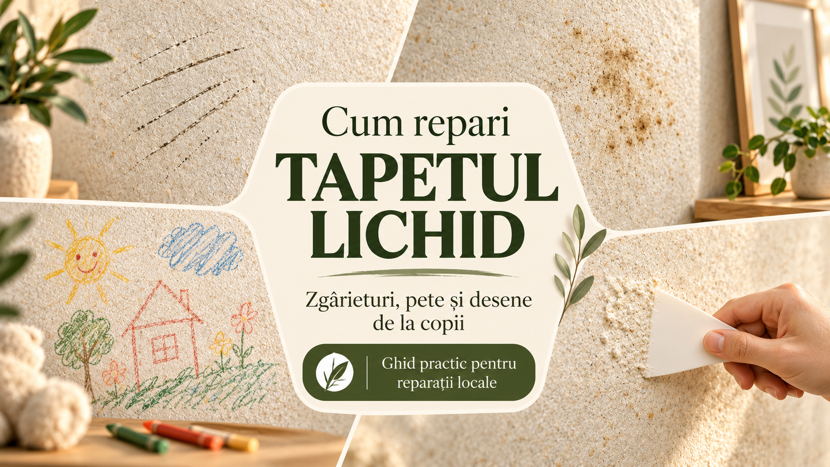 Cum repari tapetul lichid: zgârieturi, lovituri și reparații locale