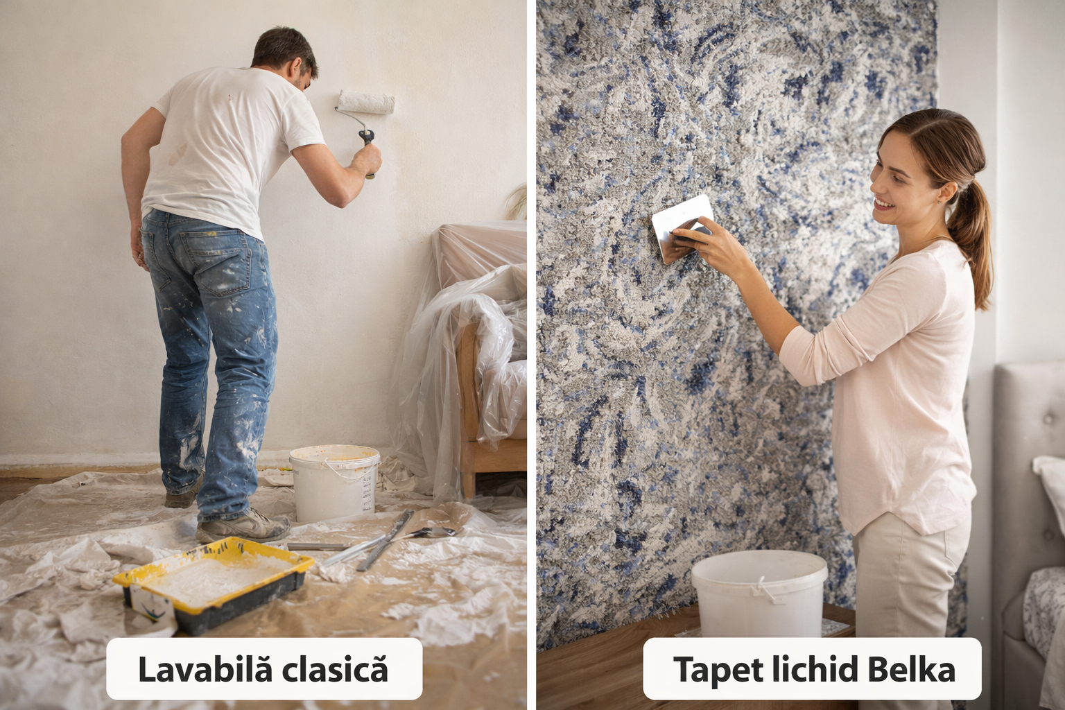 Tapet lichid vs lavabilă: ce alegi pentru pereții casei tale?