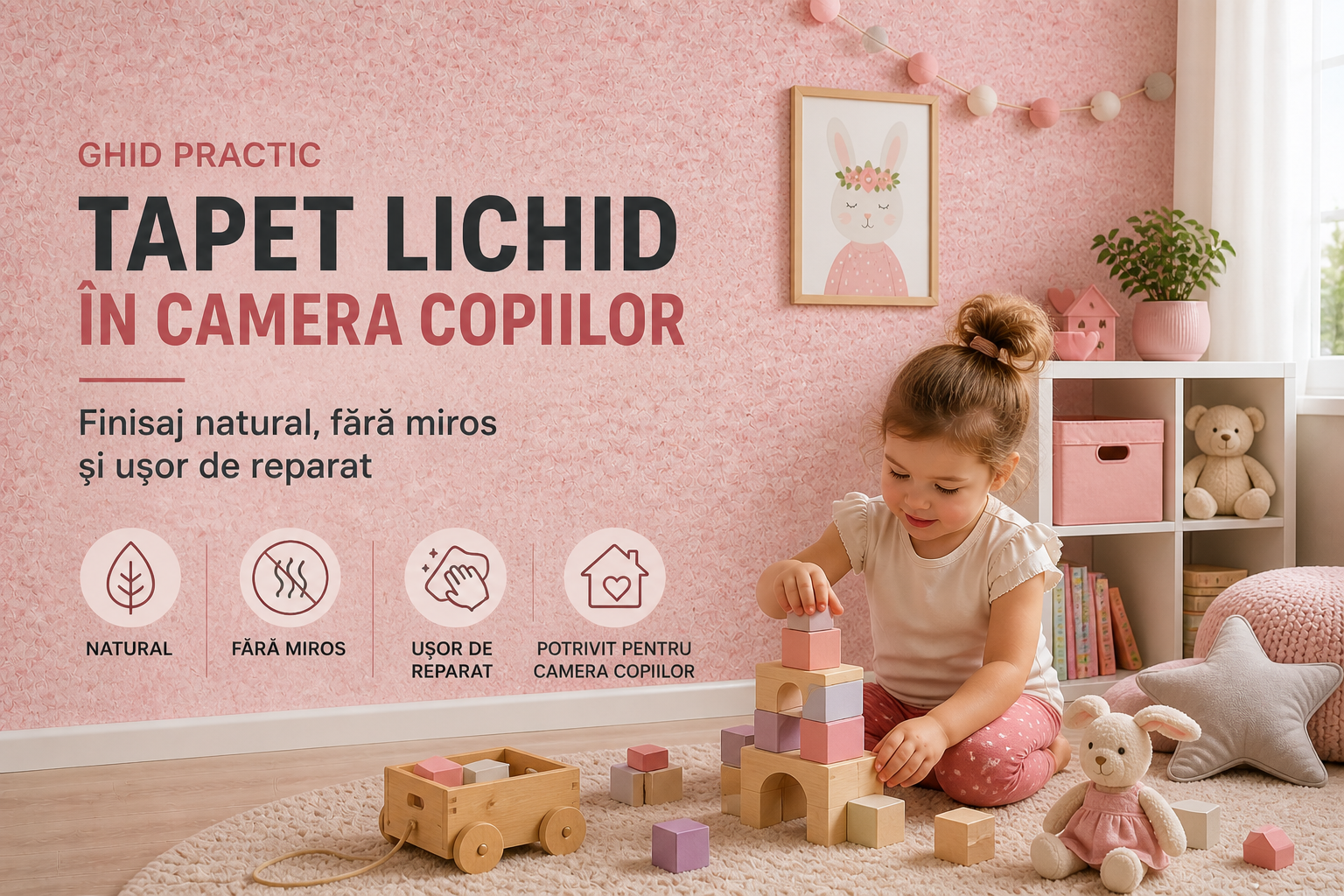 Belka în camera copiilor: finisaj natural, fără miros și ușor de reparat