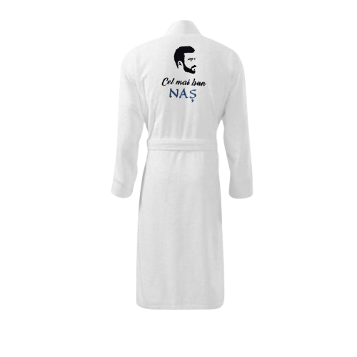 Halat hotelier alb personalizat NASI, bumbac premium [3]