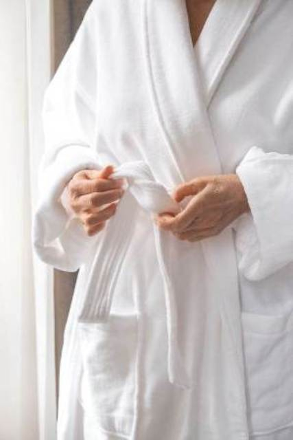 Halat hotelier premium, alb, bumbac velour 100% [4]