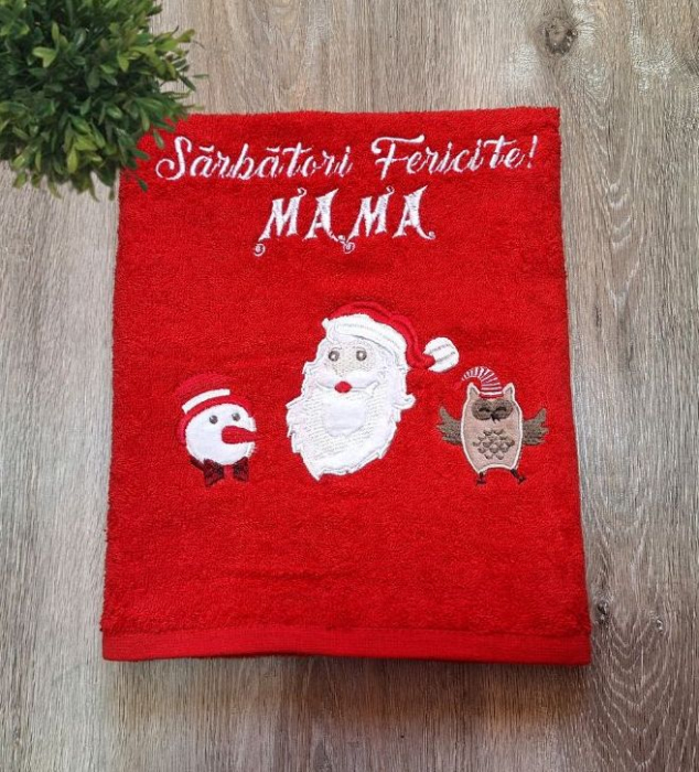 Set 2 prosoape Craciun, personalizate Mama-Tata, bumbac 100% [3]