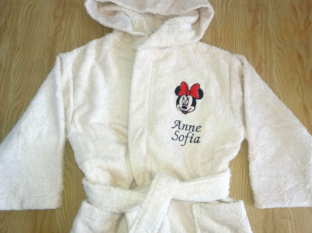 Halat baie ALB copii, personalizat, bumbac [1]