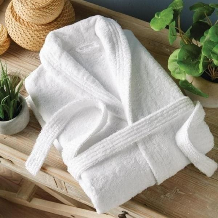 Halat hotelier premium, alb, bumbac velour 100% [1]
