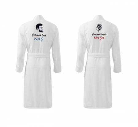 Halate - Halat hotelier alb personalizat NASI, bumbac premium