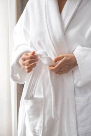 Halat hotelier premium, alb, bumbac velour 100% [3]