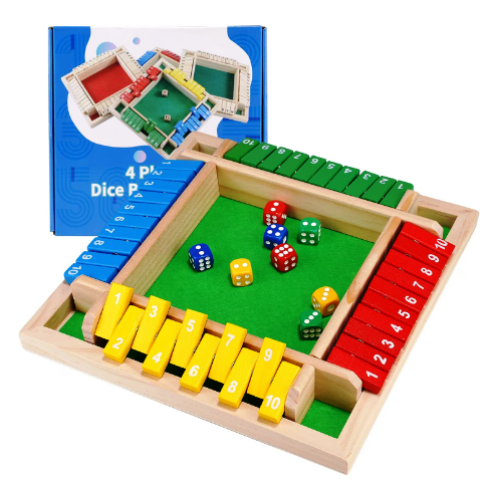 Joc Shut the Box din Lemn – 4 Jucători, 8 Zaruri [2]