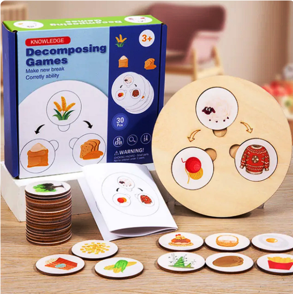 Joc Asocieri Cognitive din Lemn – 30 Piese, Decomposing Games [2]