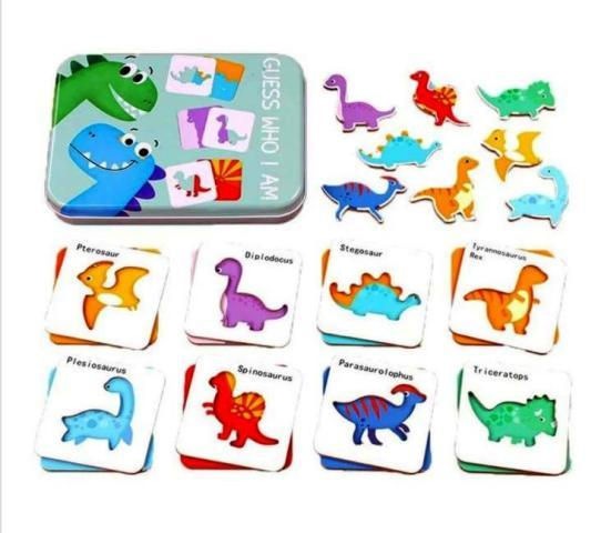 Joc Educativ Dinozauri cu Carduri și Piese Colorate– Guess Who I Am [2]