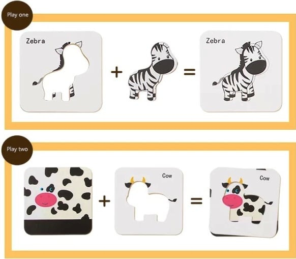 Joc Montessori animale cu carduri și piese incastru – 24 piese [3]