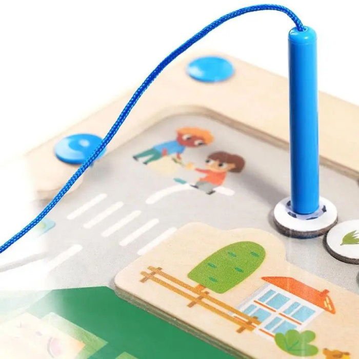 Joc Montessori Din Lemn cu Creion Magnetic pentru Sortarea Deșeurilor [3]