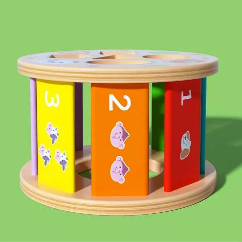 Jucărie de Tras Melc Din Lemn cu Sortator de Forme [2]