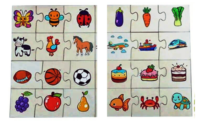 Puzzle cognitiv din lemn 24 piese – asocieri 3 piese pentru copii [1]