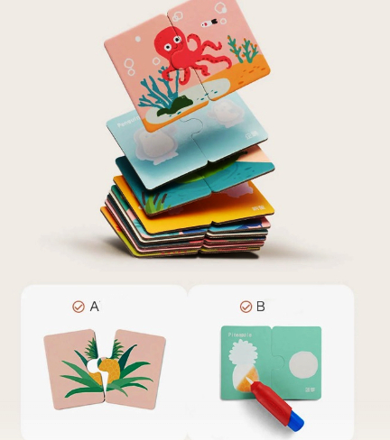 Puzzle cu Apă BabyCare – 32 Piese, 16 Puzzle-uri Reutilizabile [2]