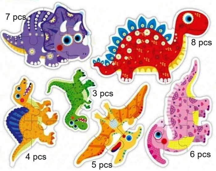 Set 6 Puzzle-uri Copii – Carton 3mm, Piese Mari – 5 Modele Educaționale [1]