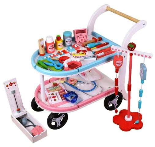 Set Medical Din Lemn cu Cărucior și 30 Accesorii pentru Copii [2]