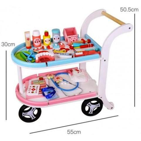 Set Medical Din Lemn cu Cărucior și 30 Accesorii pentru Copii [1]