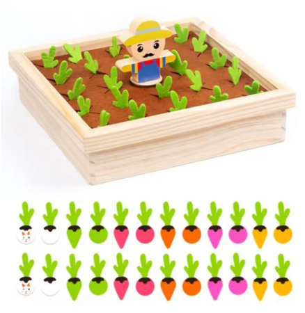 Jocuri educative și de logica - Joc Din Lemn Morcovi pentru Dezvoltarea Memoriei Copiilor