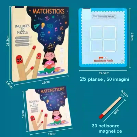 Joc de Logică cu Bețișoare Magnetice – Puzzle Educațional pentru Copii [2]